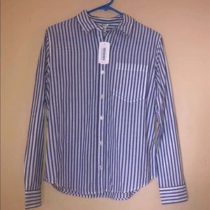 Forever 21 Blue Long Sleeve Button Down Shirt